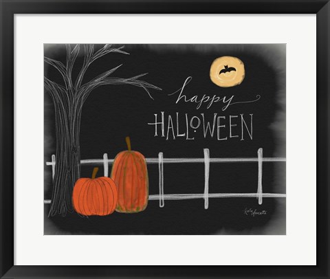 Framed Halloween Scene Print