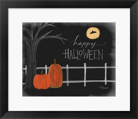 Framed Halloween Scene Print