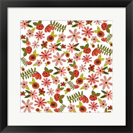 Framed Painted Flowers Print