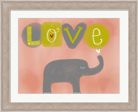 Framed Elephant Love Print