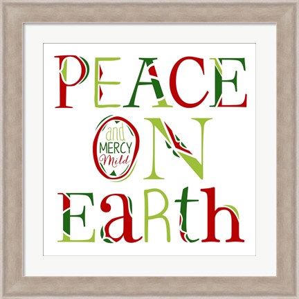 Framed Peace on Earth on White Print