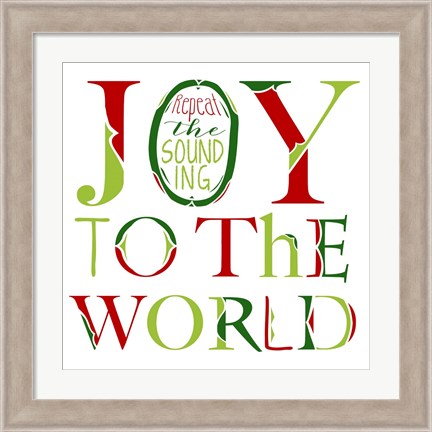 Framed Joy to the World on White Print