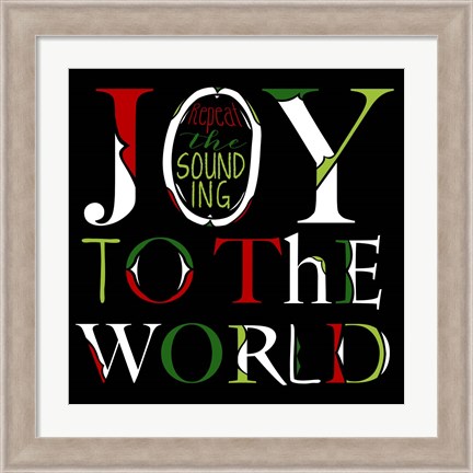 Framed Joy to the World on Black Print