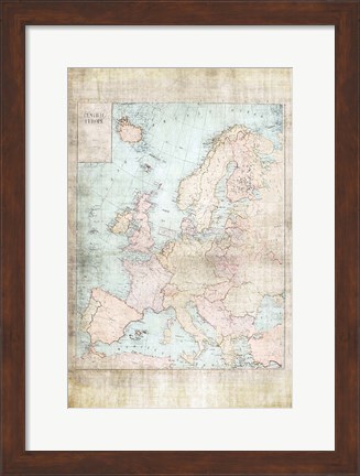 Framed Central Europe Map WWII Print