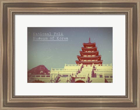 Framed Vintage National Folk Museum of Korea, Asia Print