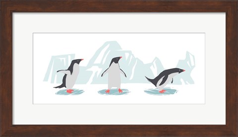 Framed Minimalist Penguin Trio, Boys Print