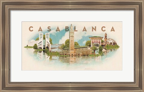 Framed Vintage Casablanca, Morocco, Africa Print