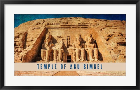 Framed Vintage Temple of Abu Simbel, Nubia, Egypt, Africa Print