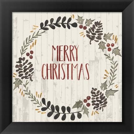 Framed Rustic Christmas II Print