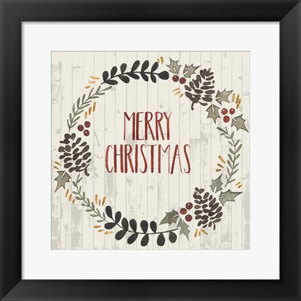 Framed Rustic Christmas II Print