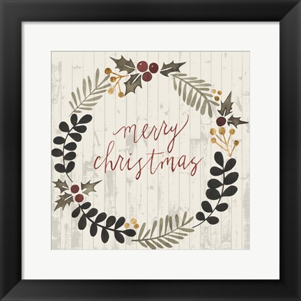 Framed Rustic Christmas III Print