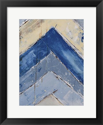 Framed Blue Zag II Print