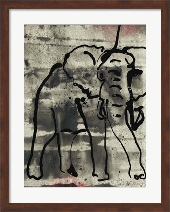 Framed Abstract Elephant I Print