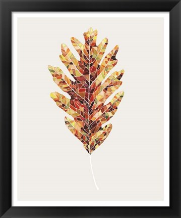 Framed Fall Mosaic Leaf I Print