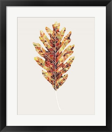 Framed Fall Mosaic Leaf I Print