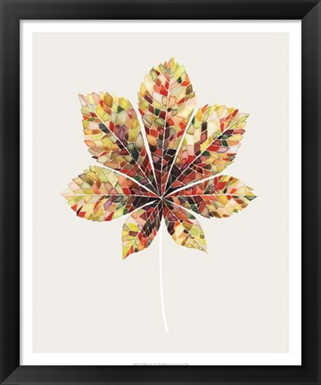 Framed Fall Mosaic Leaf IV Print