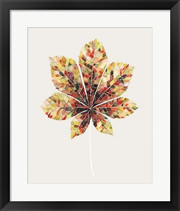 Framed Fall Mosaic Leaf IV Print