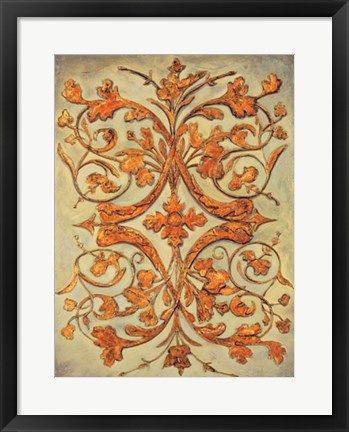 Framed Ornamental Scroll II Print