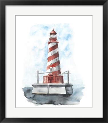 Framed Watercolor Lighthouse IV Print