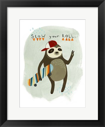 Framed Hipster Sloth I Print