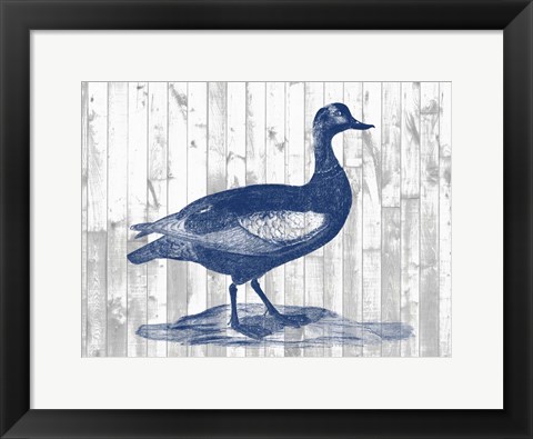 Framed Woodgrain Fowl IV Print