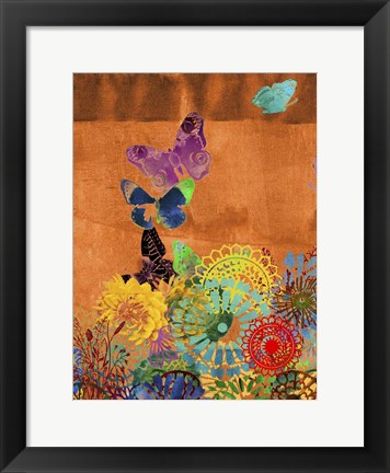 Framed Butterfly Panorama Triptych II Print