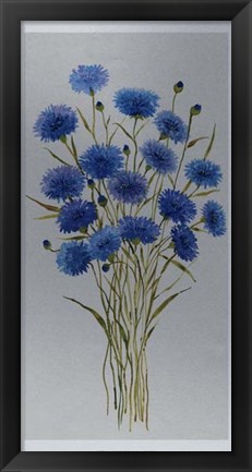 Framed Cornflower Patch I Print