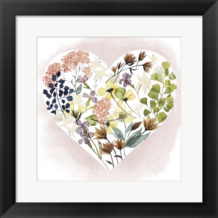 Framed Love Floral I Print