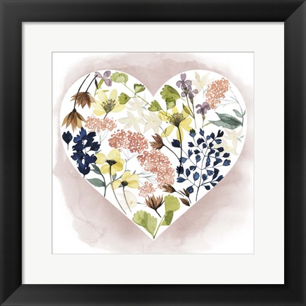 Framed Love Floral II Print