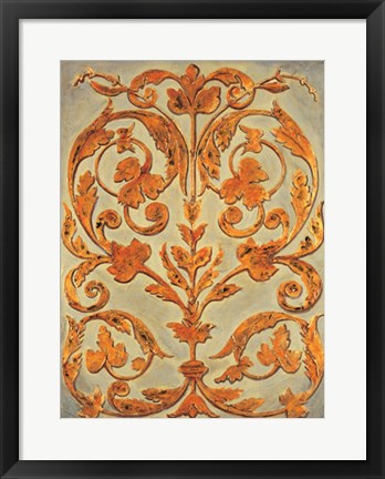 Framed Ornamental Scroll I Print