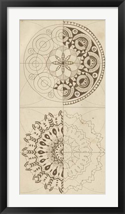 Framed Sacred Geometry Sketch II Print