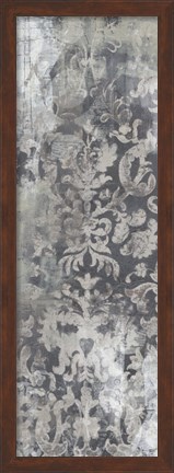 Framed Weathered Damask Panel I Print