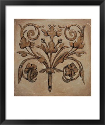 Framed Decorative Scroll II Print