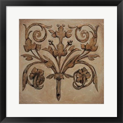 Framed Decorative Scroll II Print