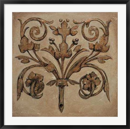 Framed Pablo Segovia - Decorative Scroll II Size 31.5x31.5 Print