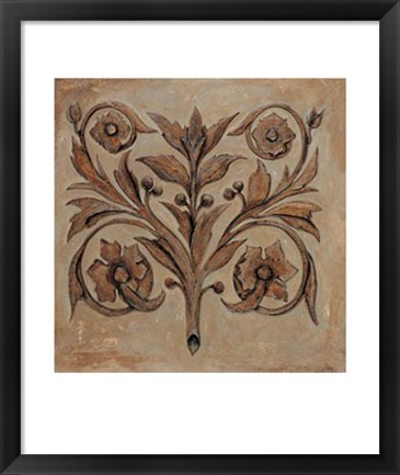 Framed Decorative Scroll I Print