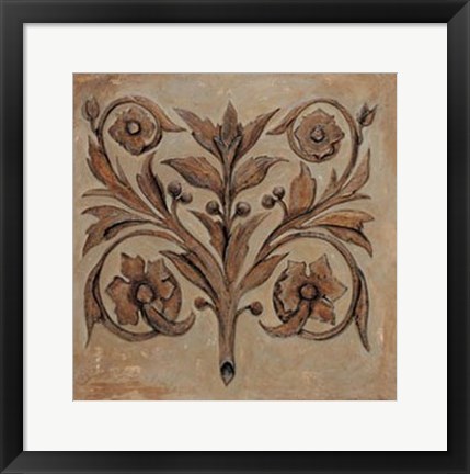 Framed Decorative Scroll I Print