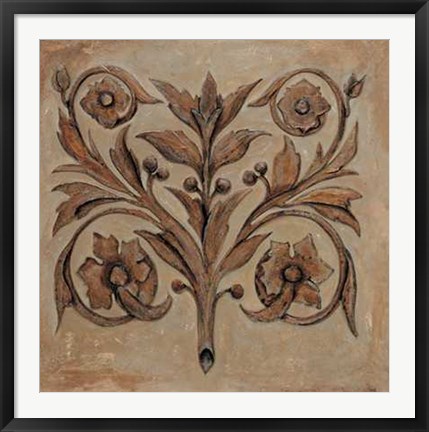 Framed Pablo Segovia - Decorative Scroll I Print