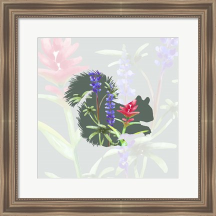 Framed Green Floral Squirrel Print