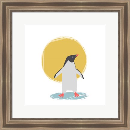 Framed Minimalist Penguin, Boys Part II Print