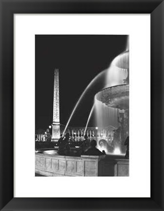 Framed Rene Jacques - Place de la Concorde, Paris 1946 Size 11.75x15.75 Print