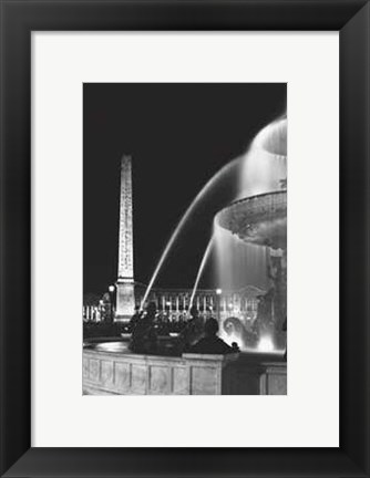 Framed Rene Jacques - Place de la Concorde, Paris 1946 Size 11.75x15.75 Print