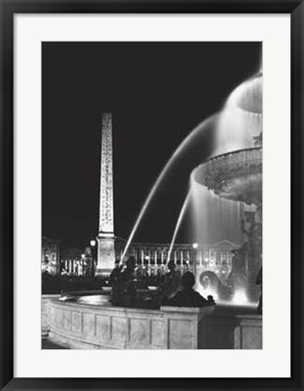 Framed Rene Jacques - Place de la Concorde, Paris 1946 Size 23.75x31.5 Print