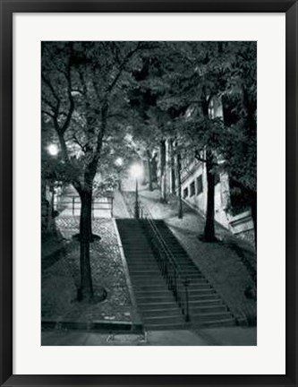 Framed Rene Jacques - Montmartre, Paris 1950 Size 23.75x31.5 Print