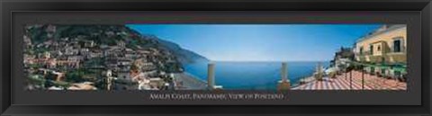 Framed Amalfi Coast Panoramic View Positano Print