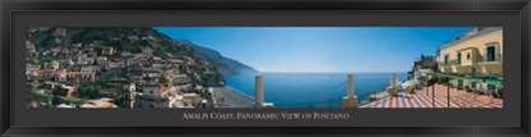 Framed Amalfi Coast Panoramic View Positano Print