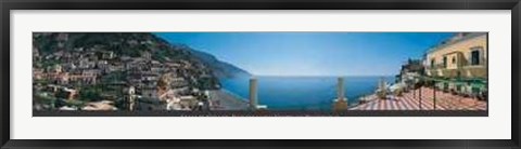 Framed Amalfi Coast Panoramic View Positano Print