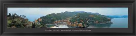 Framed Riviera Ligure Panoramic Portofino Print