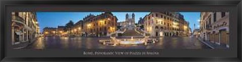 Framed Rome Panoramic View of Plaza di Spagna Print