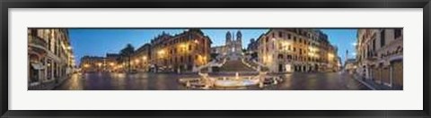 Framed Rome Panoramic View of Plaza di Spagna Print